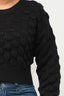 Checker Sweater Top-Black