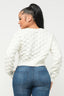 Checker Sweater Top-Cream
