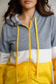 Colorblock Zip-up Hooded Wind Jacket-Grey/Mustard