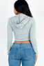 French Terry Crop Zip Up Hoodie