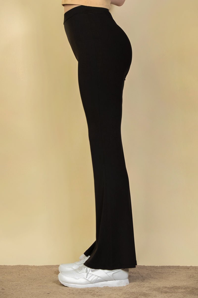 High Waisted Flare Pants | Stretch Rib Knit | Lounge & Activewear