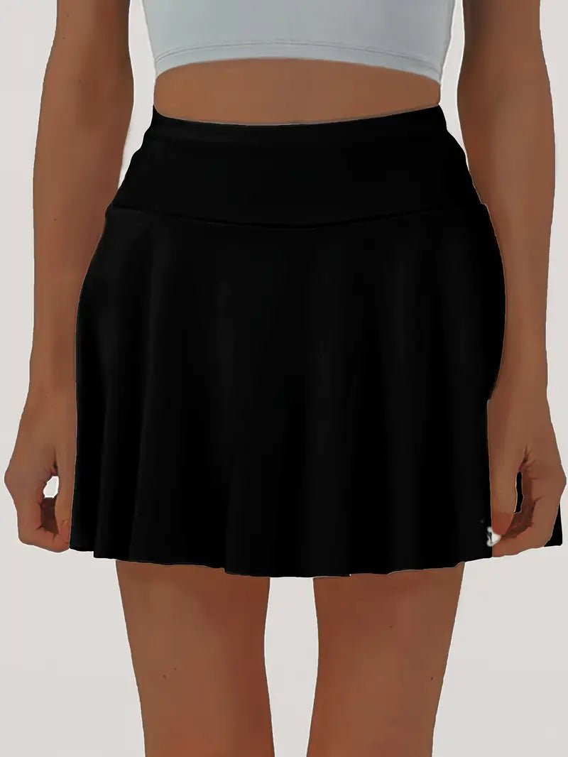 High-Waisted Skater Skirt | Stretchy Flared Circle Mini for Women