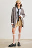 Knit Two Pocket Long Sleeve Cardigan-Heather Charcoal
