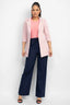 Open Front Notch Solid Jacket-Blush