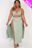 Plus Size Bra Top & Side Slit Maxi Skirt Set