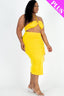 Plus Size Crisscross Halter Top & Adjustable Skirt Set