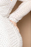 Plus Size Ivory Midi Dress Translucent Silver Rhinestone