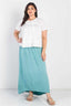 Plus Size Sage Maxi Skirt Smocked Waist Maxi Skirt