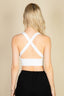Ribbed Knit Plunge Neck Crop Top