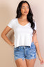 Ribbed Side Button Short Sleeve Top