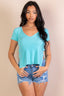 Ribbed Side Button Short Sleeve Top