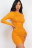 Ruched Long Sleeve Bodycon Dress