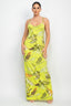 Scoop Tropical Print Lime Maxi Dress