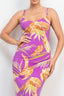 Scoop Tropical Print Purple Maxi Dress