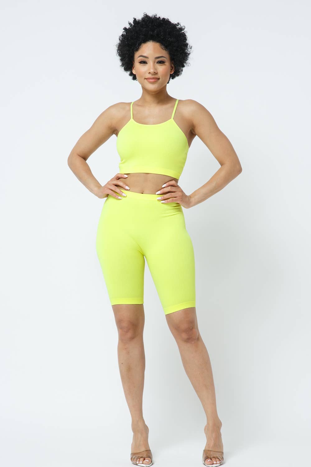 Seamless Crop Top and Bike Short Set