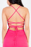 Sexy Solid Color Ruched Crisscross Back Mini Bodycon Dress