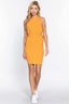 Sleeveless Round Neck Side Cut Out Detail Mini Dress-Mango Sherbet