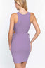 Sleeveless Round Neck Side Cut Out Detail Mini Dress-Misty Lavender