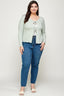 Solid Ribbed Pointelle Cardigan-Sage