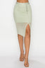 Studded Stone Cami Top & Slit Mini Skirts Set-Light Sage