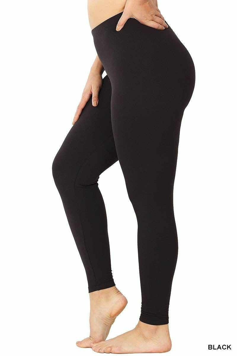 Black plus size curvy leggings offering comfort and perfect fit for fashion-forward women.