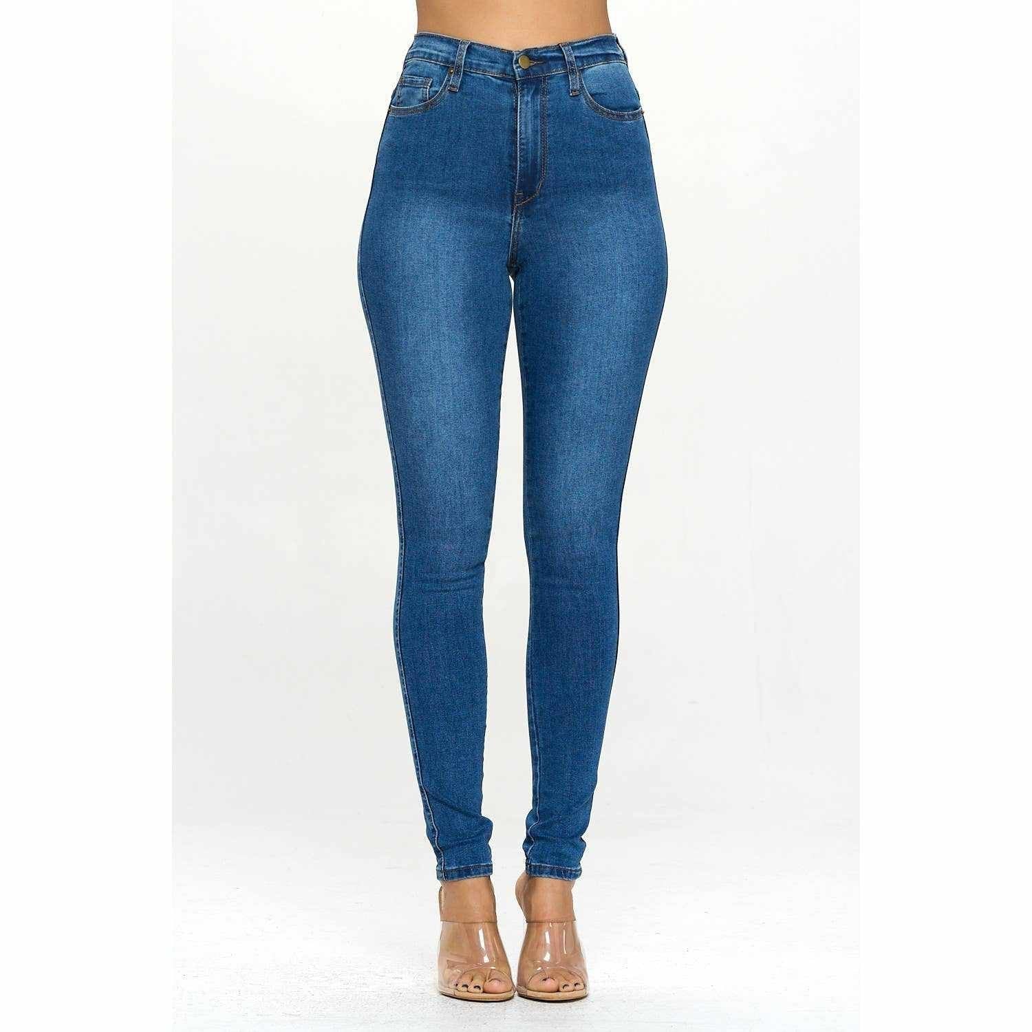 Women's classic denim jeans showcasing a chic and comfortable design for timeless style and modern fashion.