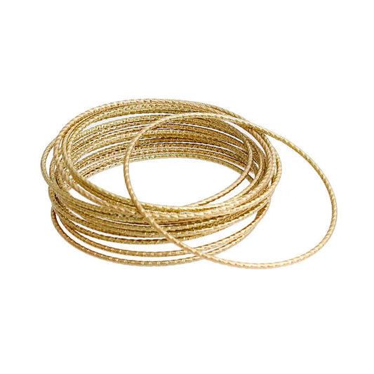 14 Pcs Gold Cut Bangles-Gold