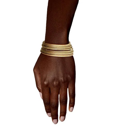 14 Pcs Gold Cut Bangles-Gold