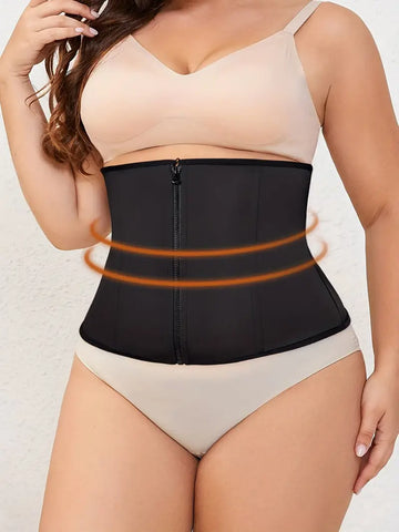 Plus Size Tummy Control Zipper Hook & Eye Waist Trainer