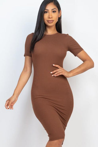 Ribbed Bodycon Midi Dress