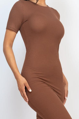 Ribbed Bodycon Midi Dress