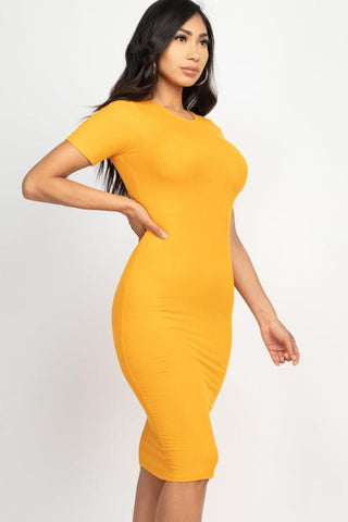 Ribbed Bodycon Midi Dress