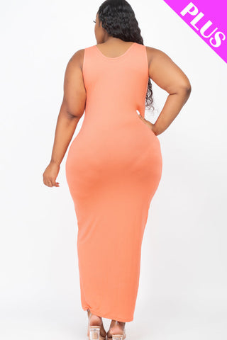 Plus Size Solid Basic Maxi Dress