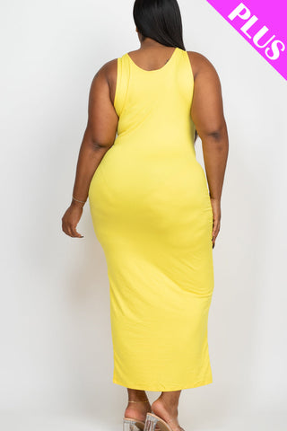 Plus Size Solid Basic Maxi Dress