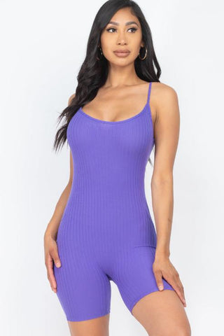 Ribbed Bodycon Romper