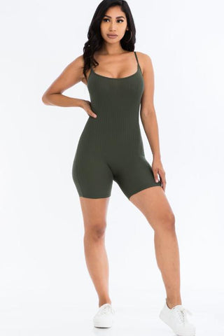 Ribbed Bodycon Romper