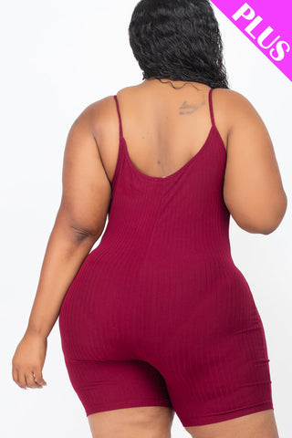 Plus Ribbed Bodycon Romper