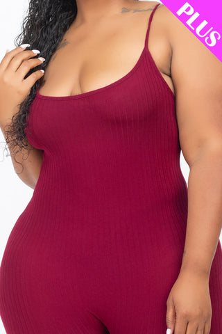 Plus Ribbed Bodycon Romper