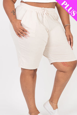 Plus Size French Terry Bermuda Shorts