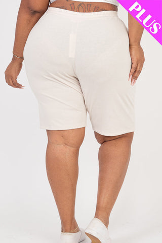 Plus Size French Terry Bermuda Shorts