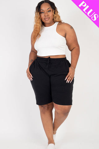 Plus Size French Terry Bermuda Shorts