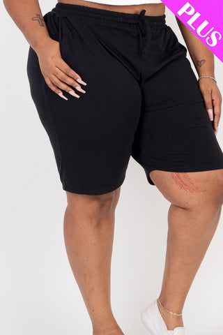 Plus Size French Terry Bermuda Shorts