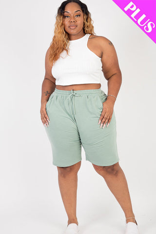 Plus Size French Terry Bermuda Shorts