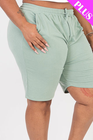 Plus Size French Terry Bermuda Shorts