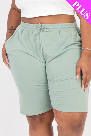 Plus Size French Terry Bermuda Shorts