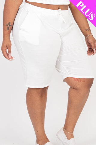 Plus Size French Terry Bermuda Shorts