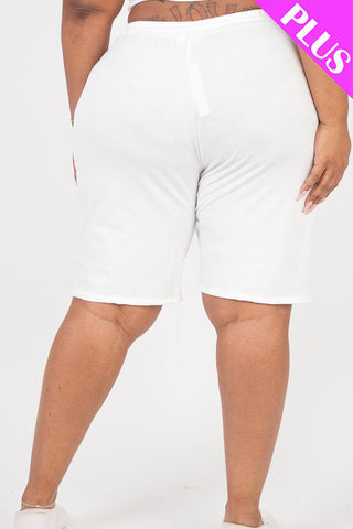 Plus Size French Terry Bermuda Shorts