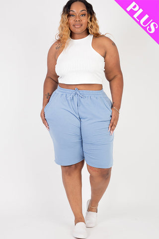 Plus Size French Terry Bermuda Shorts