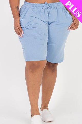 Plus Size French Terry Bermuda Shorts