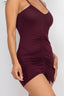 Adjustable Ruched Front Mini Dress